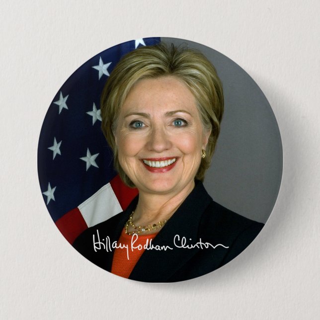 Chapa Redonda De 7 Cm Hillary Clinton (Anverso)