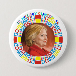 Chapa Redonda De 7 Cm Hillary Clinton 2016