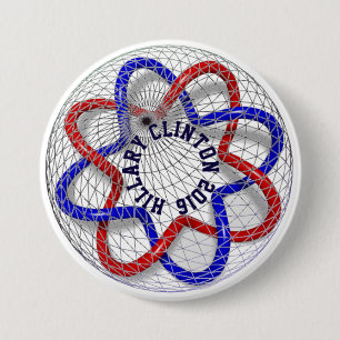 Chapa Redonda De 7 Cm Hillary Clinton 2016