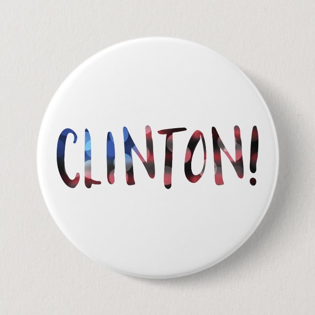 Chapa Redonda De 7 Cm Hillary Clinton bokeh (Anverso)