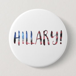 Chapa Redonda De 7 Cm Hillary Clinton bokeh