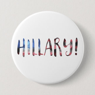 Chapa Redonda De 7 Cm Hillary Clinton bokeh