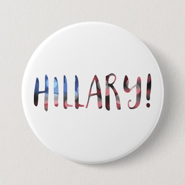Chapa Redonda De 7 Cm Hillary Clinton bokeh (Anverso)