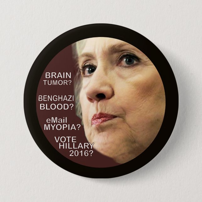 Chapa Redonda De 7 Cm ¿Hillary en 2016? (Anverso)