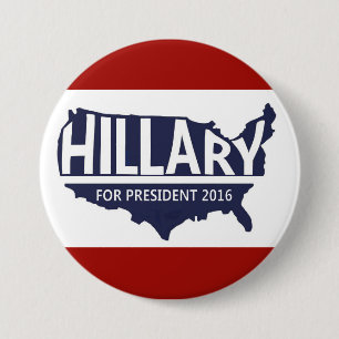 Chapa Redonda De 7 Cm Hillary para el presidente 2016