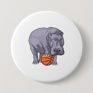 Chapa Redonda De 7 Cm Hippo Baloncesto Baloncesto