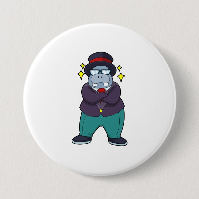 Chapa Redonda De 7 Cm Hippo como Groom con Suit.PNG (Anverso)