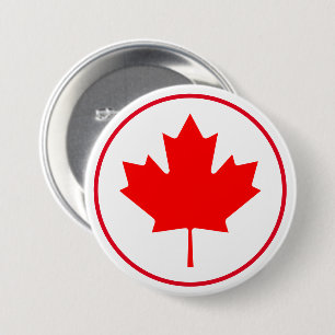 Chapa Redonda De 7 Cm Hoja de arce canadiense brillante Día de Canadá Ro