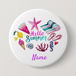Chapa Redonda De 7 Cm Hola Summer Beach Thunder-Cove