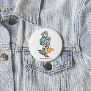Chapa Redonda De 7 Cm Hombre de dibujos animados divertido comprando pap