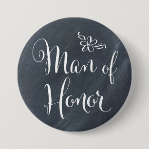 Chapa Redonda De 7 Cm Hombre de la pizarra de honor