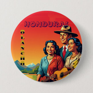 Chapa Redonda De 7 Cm  Honduras OLANCHO Retro poster