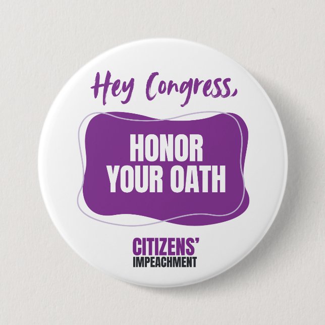 Chapa Redonda De 7 Cm Honor Your Oath Button (Anverso)
