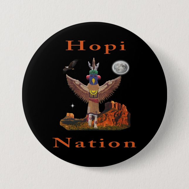 Chapa Redonda De 7 Cm Hopi Nation (Anverso)