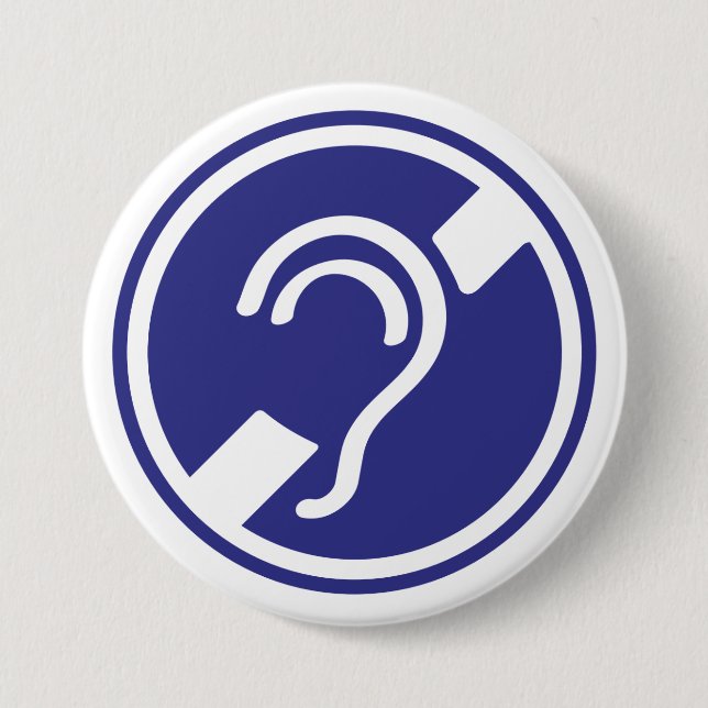 Chapa Redonda De 7 Cm Horno, torácico, doofheid, georverlies teken (Anverso)