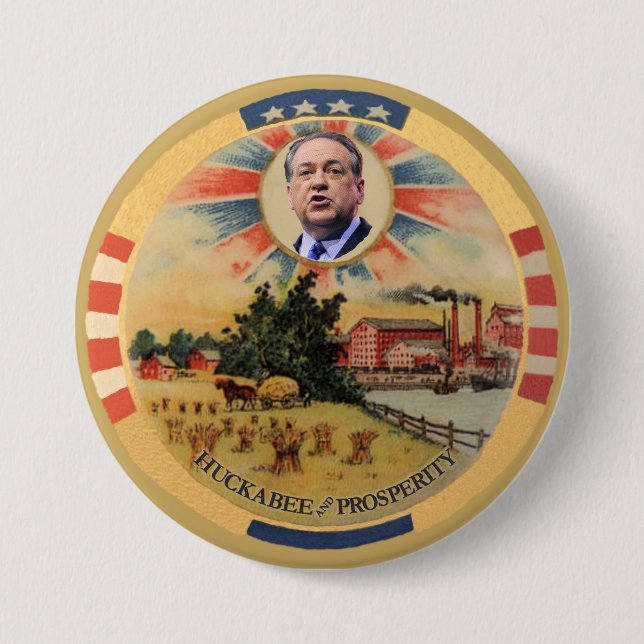 Chapa Redonda De 7 Cm Huckabee y prosperidad (Anverso)