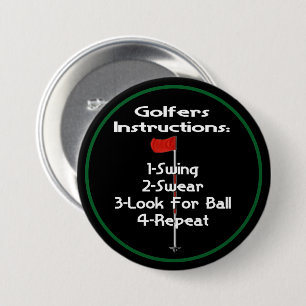 Chapa Redonda De 7 Cm Humor de instrucciones de Golfers