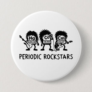 Chapa Redonda De 7 Cm Humor de Química de Rockstars Periódicos