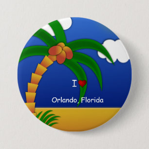 Chapa Redonda De 7 Cm "I Love Orlando, Florida" decorativo