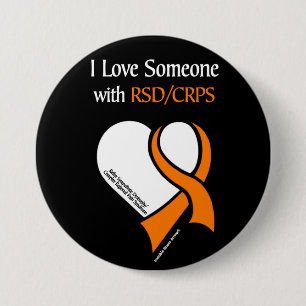 Chapa Redonda De 7 Cm I Love Someone...Heart/Ribbon...RSD/CRPS