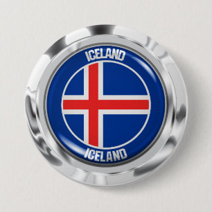Chapa Redonda De 7 Cm Iceland Round Emblem