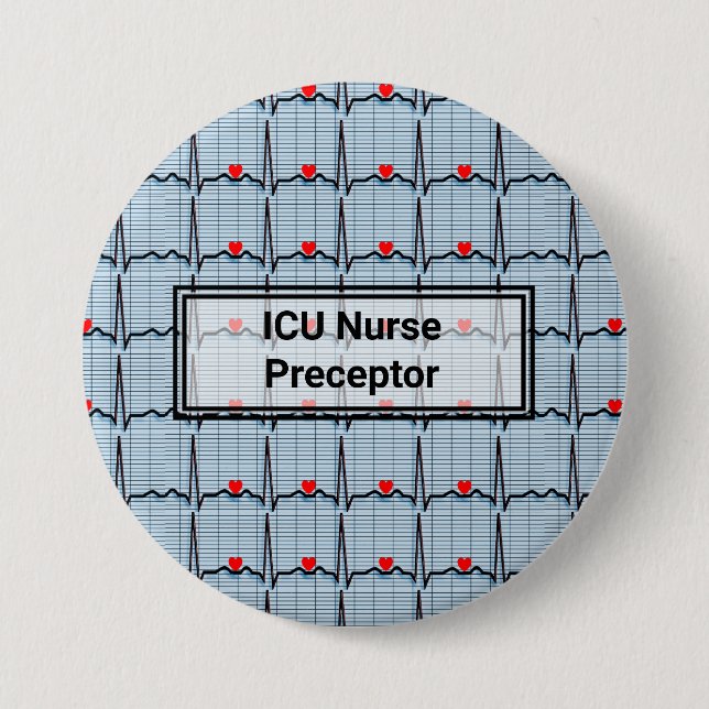 Chapa Redonda De 7 Cm ICU jNurse Preceptor Button (Anverso)