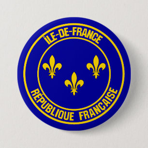 Chapa Redonda De 7 Cm Île-de-France Round Emblem