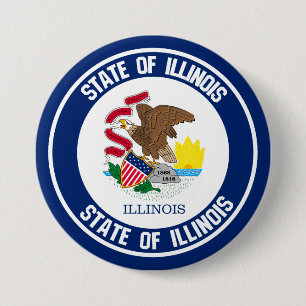 Chapa Redonda De 7 Cm Illinois Round Emblem