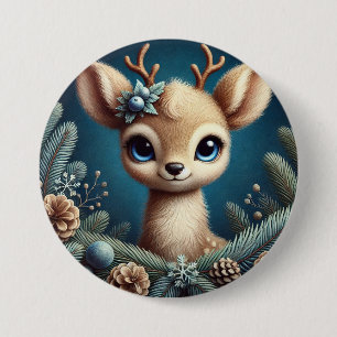 Chapa Redonda De 7 Cm Ilustración de cervatillo lindo