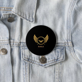 Chapa Redonda De 7 Cm Imagen de águila personalizada y texto de tres pul