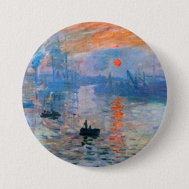 Chapa Redonda De 7 Cm Impresión de Monet, Sunrise (Anverso)