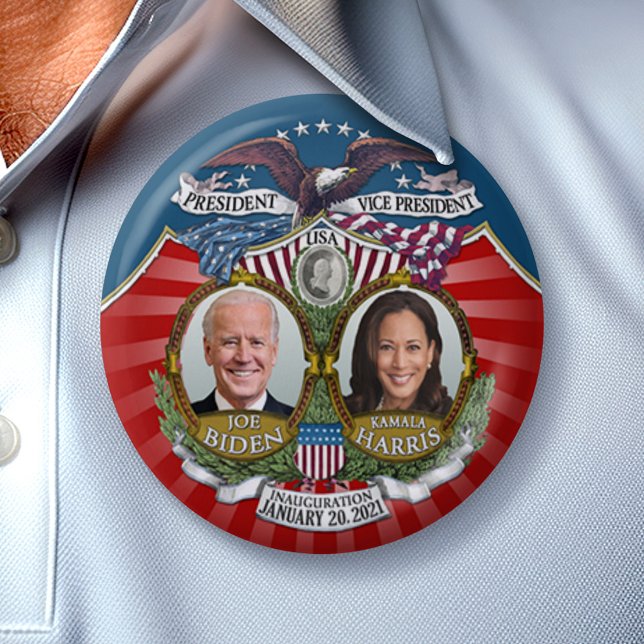 Chapa Redonda De 7 Cm Inauguración del Colectivo Biden Harris Joe Kamala (Collectible Inauguration Button from 2021 - Biden Harris)