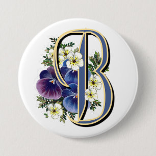 Chapa Redonda De 7 Cm Inicial del pensamiento - B