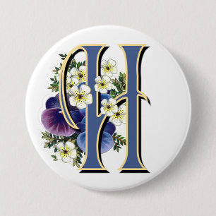 Chapa Redonda De 7 Cm Inicial del pensamiento - H