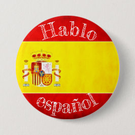 Chapa Redonda De 7 Cm Insignia bandera hablo español