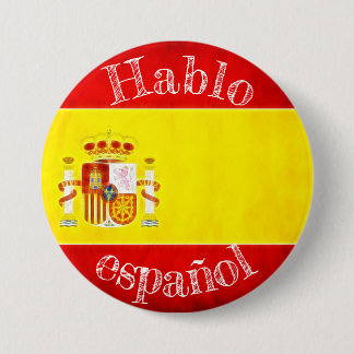 Chapa Redonda De 7 Cm Insignia bandera hablo español