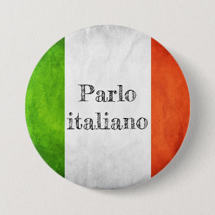 Chapa Redonda De 7 Cm Insignia bandera parlo italiano
