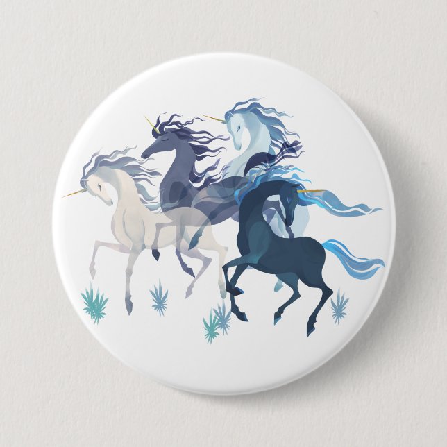 Chapa Redonda De 7 Cm Insignia corriente de los unicornios (Anverso)