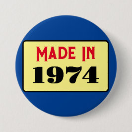 Chapa Redonda De 7 Cm Insignia de 50 años de estilo retro 1974