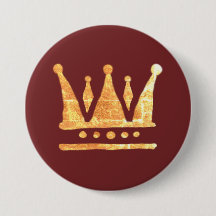 Insignia redonda de la corona dorada
