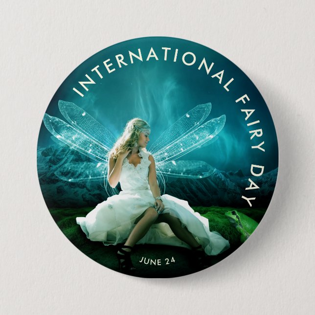 Chapa Redonda De 7 Cm International Fairy Day (Anverso)