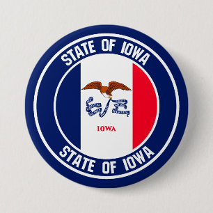 Chapa Redonda De 7 Cm Iowa Round Emblem