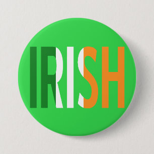 Chapa Redonda De 7 Cm Irlandés irlandés de la bandera