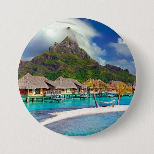 Chapa Redonda De 7 Cm Isla del Caribe Bora (Anverso)