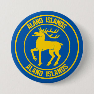 Chapa Redonda De 7 Cm Islas Åland Ronda Emblem