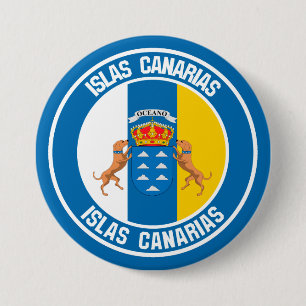 Chapa Redonda De 7 Cm Islas Canarias Round Emblem