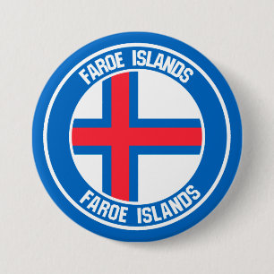 Chapa Redonda De 7 Cm Islas Feroe rodean Emblem
