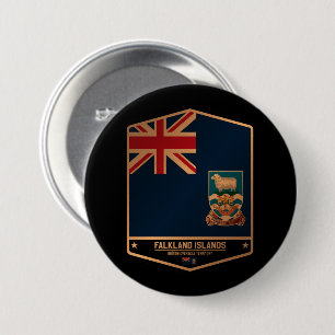 Chapa Redonda De 7 Cm Islas Malvinas