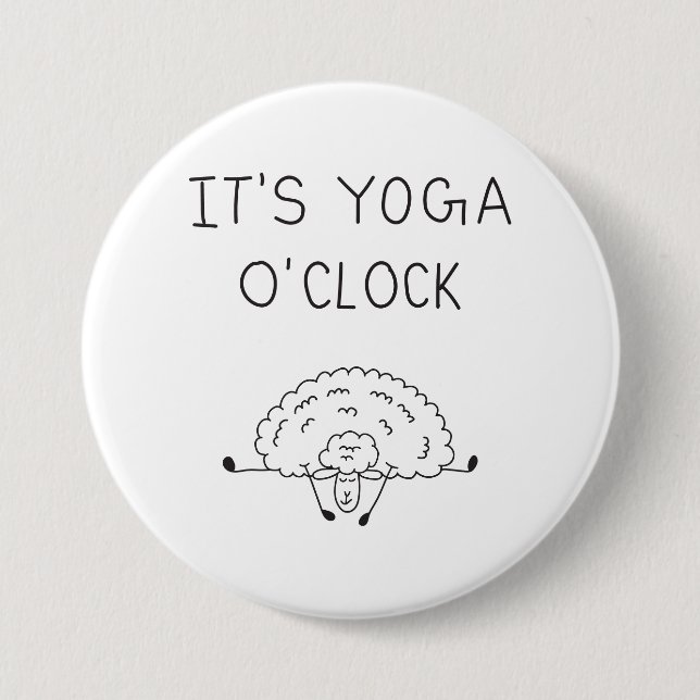 Chapa Redonda De 7 Cm It’s Yoga O’Clock Sheep (Anverso)