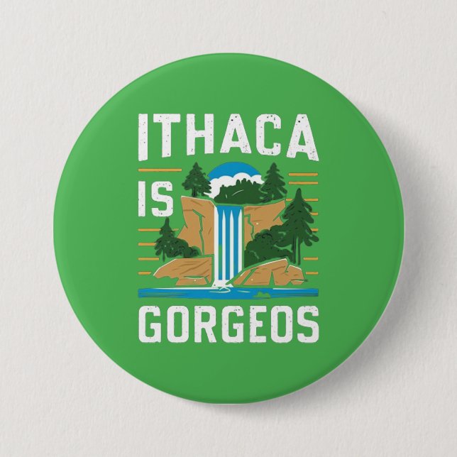 Chapa Redonda De 7 Cm ithaca es gargantas  (Anverso)